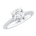 thumbnail image 1 of Rosec Jewels Certified Moissanite Round Engagement Ring 2 Carat - Moissanite Solitaire Ring - D-VS1 Quality - with Jewelry Box, 925 Sterling Silver, US 4.00, 1 of 8