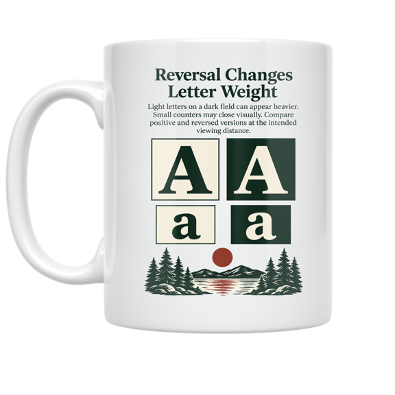 Reversal Changes Letter Weight - Typography Enthusiast - 11 oz Ceramic Coffee Mug
