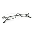 thumbnail image 1 of Reversal Half Rimless Reading Glasses, Fashion Rectangle Presbyopia Glasses for Men and Women, Black HD Stainless Steel Half Moon Spring Hinge Readers +3.50, 1 of 6