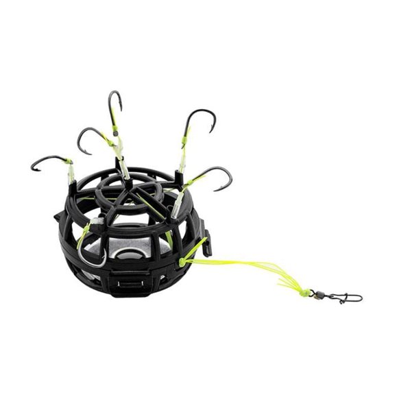 Reverse Bottom Bait Cage Fishing Hook, 2025 New 360 Floating Bait Cage Fishing Hook, 6-Hook Reverse Bottom Rig for Carp Tilapia Catfish, Suitable for Block Baits, Ideal for Fishing Lover