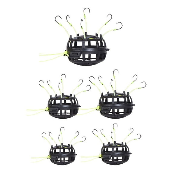Reverse Bottom Bait Cage Fishing Hook, 2025 Upgrade 360 Floating Bait Cage Fishing Hook, 6-Hook Reverse Bottom Rig for Carp Tilapia Catfish, Suitable for Block Baits, Ideal for Fishing Lover