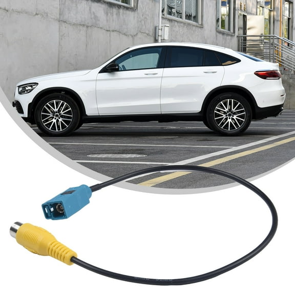 Reverse Camera Adapter Fakra to RCA Reversing Parking Female Plug Cable Compatible with Select fro Mercedes Benz for Volvo for Ford Vehicle Navigation Radio System Camera Reversing Parking Adaptor