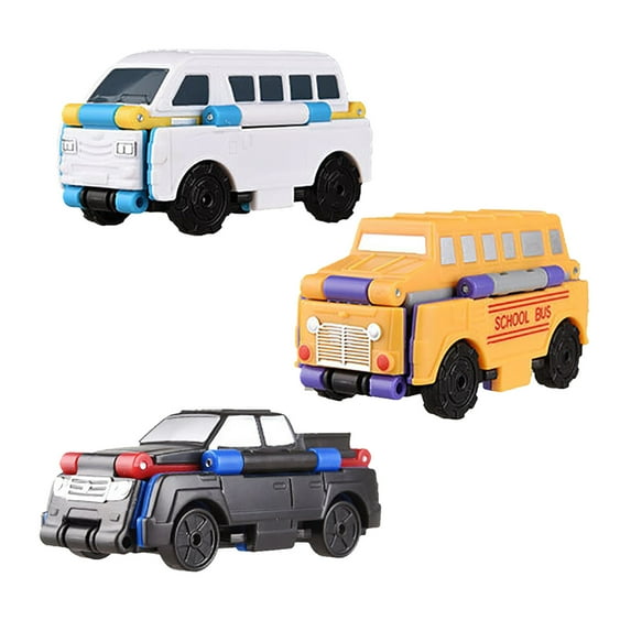 Reverse Car Toy Set Pull Back Action Vehicle Instant 3-Second Transformation No Battery Required Durable Heat Die- Model for Kids Collectors