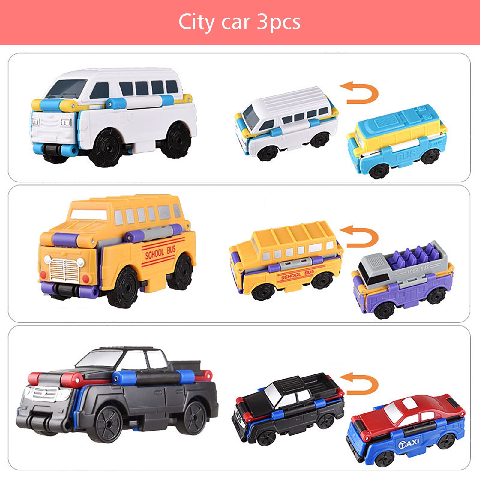 Reverse Car Toy Set Reverse Car Toy Pull Back Toy Car Transformation In