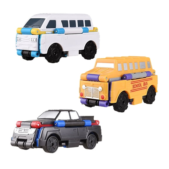 Reverse Car Toy Set Pull Back Transformation in 3 Seconds No Batteries Needed Heat Model Vehicle, White