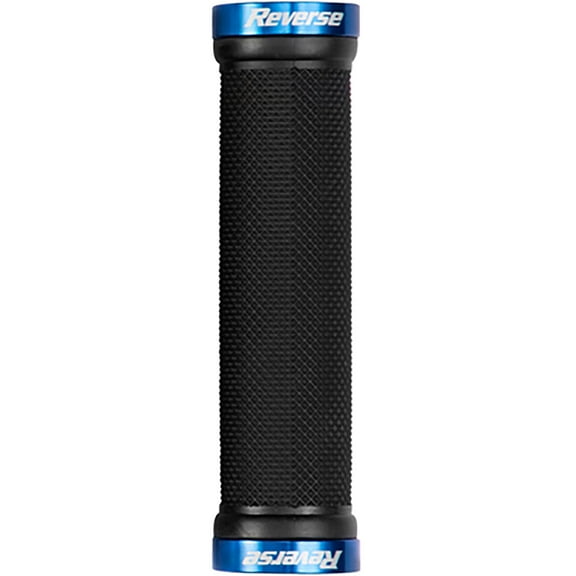 Reverse Classic Thin Lock-On Grips, 28mm, Black/Blue NLS