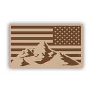 Reverse Desert Camo American Flag Mountain Sticker Decal - Self Adhesive Vinyl - Weatherproof - Made in USA - america flag usa mountain scene explore