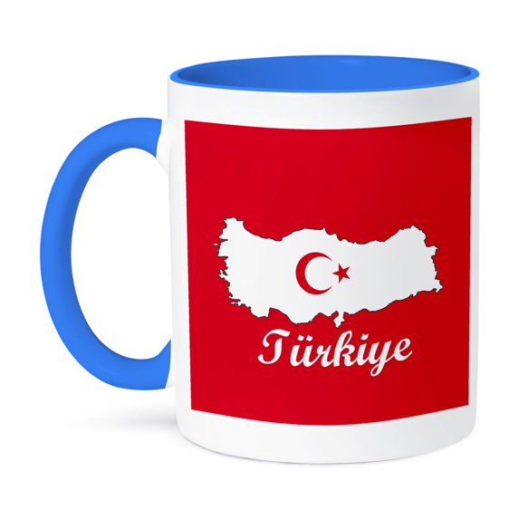 Turkish Flag Reverse 3dRose, Reverse flag in outline map of Turkey with Turkey written in ...