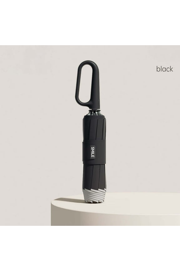 Reverse Folding Umbrella Windproof Travel Compact Automatic Inverted Umbrella with Reflective Safety Strip Fiberglass Ribs