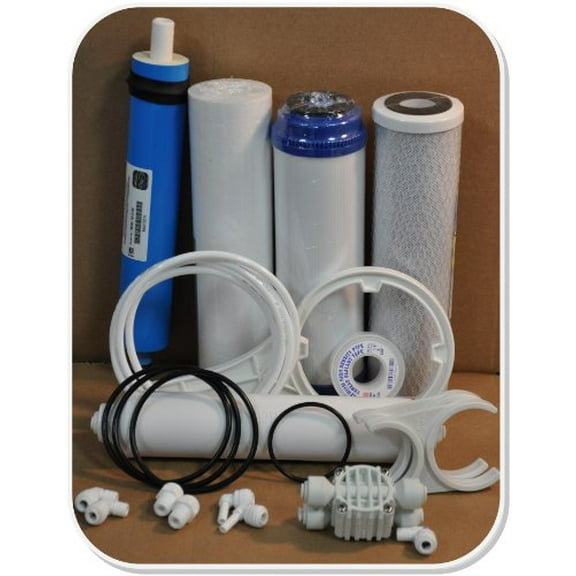 Reverse Osmosis (RO) Service and Maintenance Kit with Replacement Filters and Membrane
