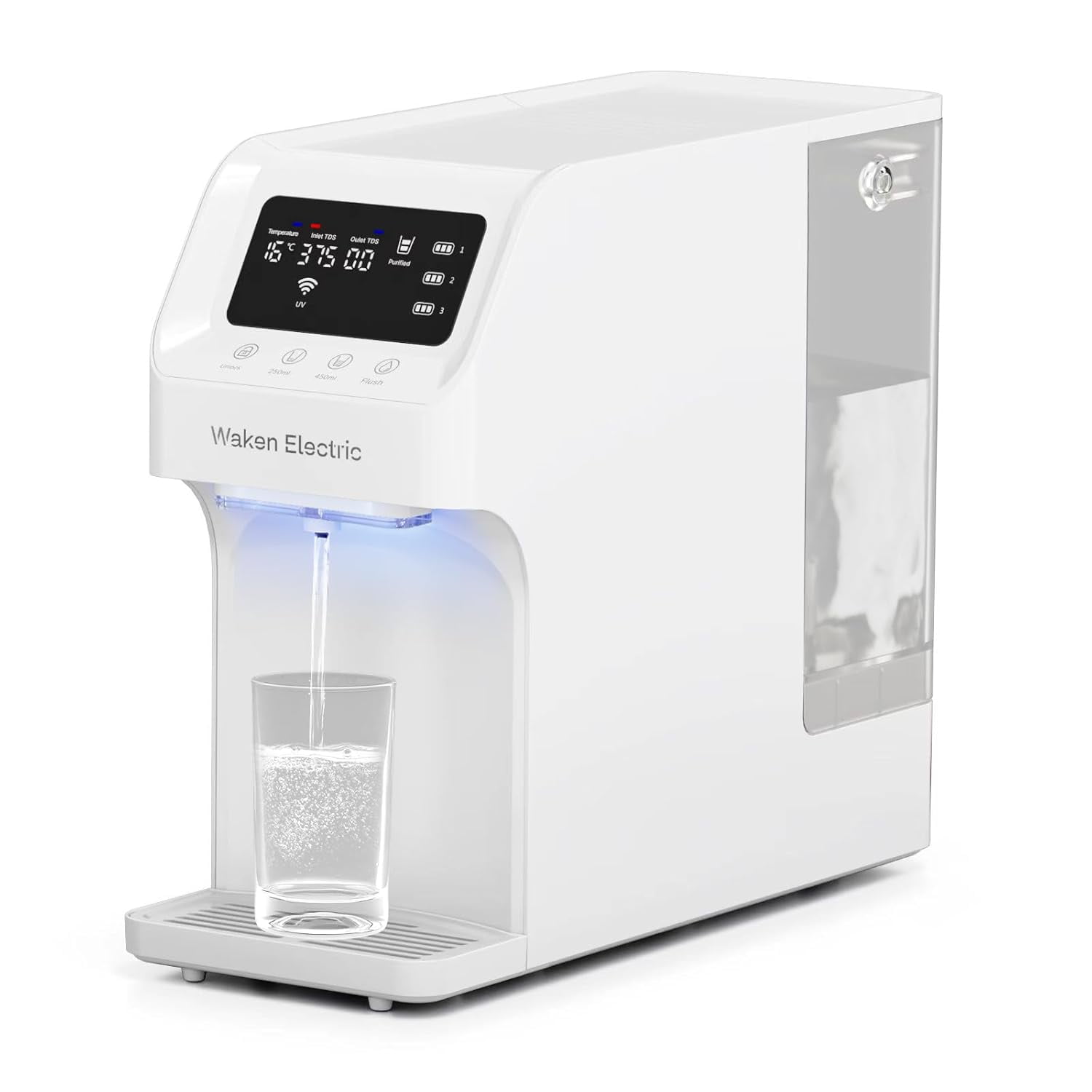 Reverse Osmosis Water Filter Countertop, UV Water Filtration System, 8-Stage Alkaline RO Filtration with Smart Features, 4:1 Pure to Drain, BPA Free (Plug and Play) C11
