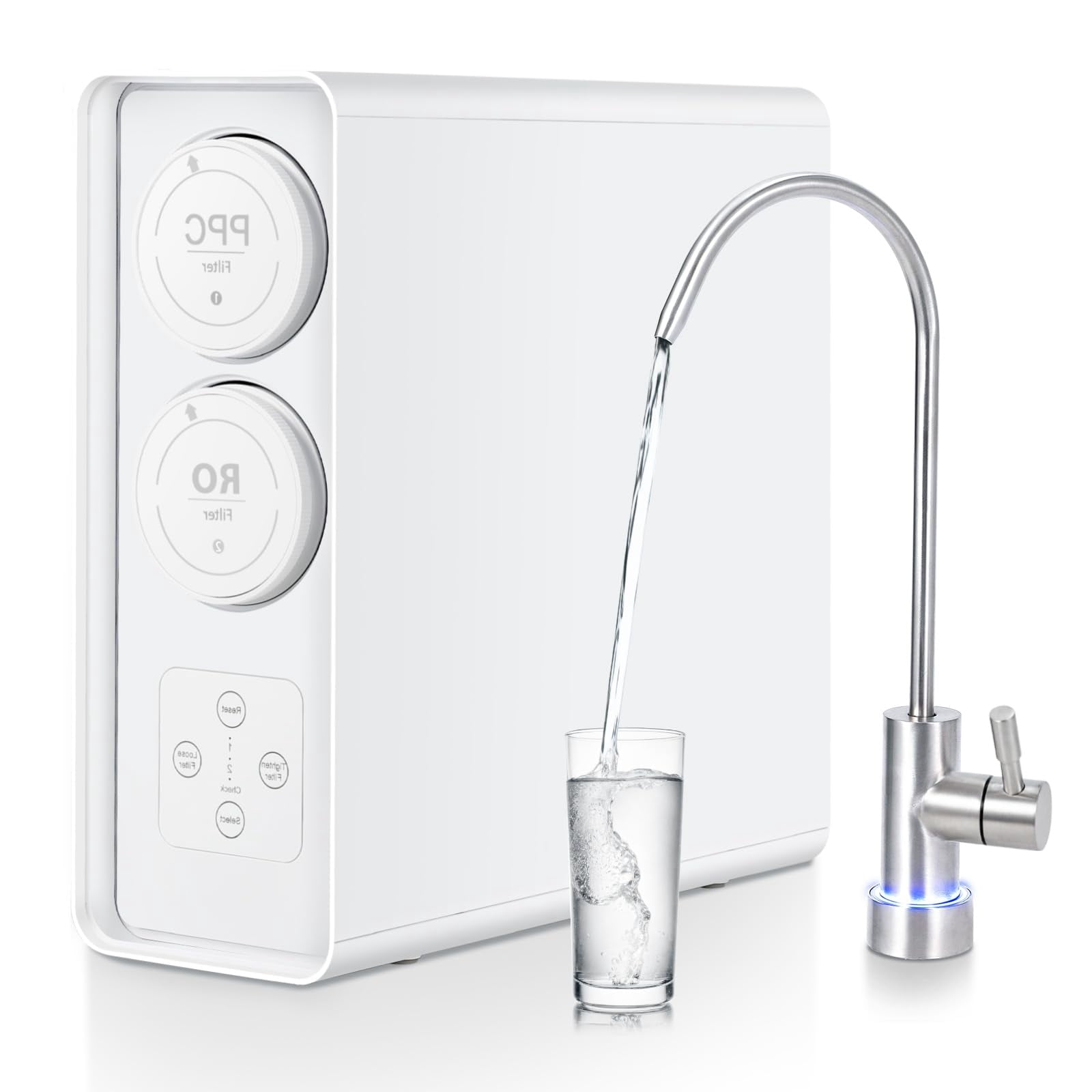 Reverse Osmosis Water Filter for Kitchen, RO Water Filter System with Advanced Filtration, 2:1 Pure to Drain, Under Sink Water Filter with Fast Flow & Space-Saving Design