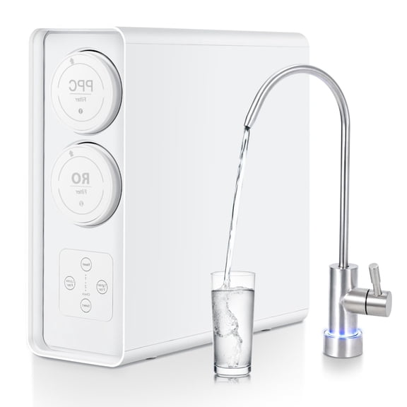 Reverse Osmosis Water Filter for Kitchen, RO Water Filter System with Advanced Filtration, 2:1 Pure to Drain, Under Sink Water Filter with Fast Flow & Space-Saving Design