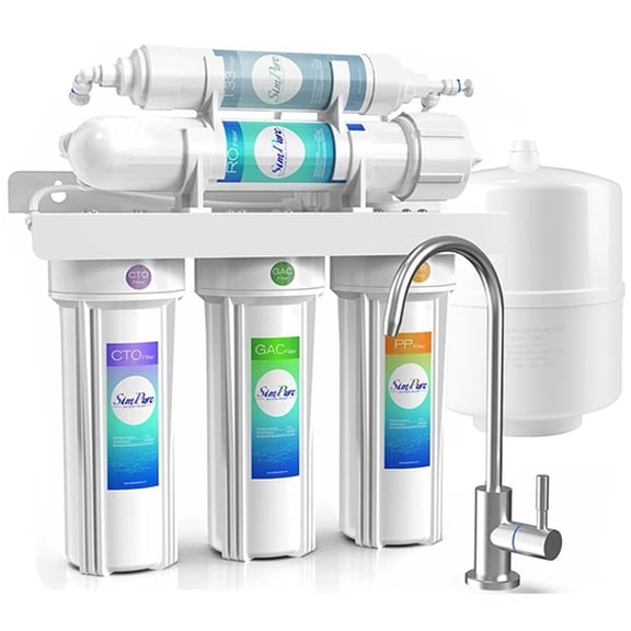 Reverse Osmosis Water Filter System SimPure Ro Water Filtration System, 75GPD | 5 Stage | Reduce TDS | Under Sink | Home Kitchen