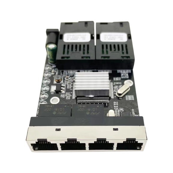 Reverse PoE Single Fiber Converter with 20KM and 4 RJ45 Ports for Stability