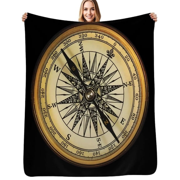 Reverse Pole Compass Flannel Blankets Soft Throw Blanket Winter Travel Office Outdoor Bedspread