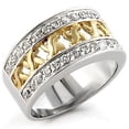 thumbnail image 1 of Reverse Two-Tone 925 Sterling Silver Ring with AAA Grade CZ, Clear - Size 10, 1 of 1