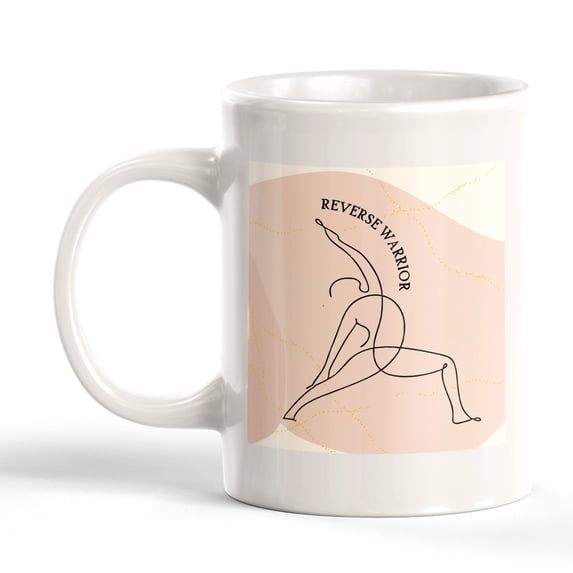Reverse Warrior Pose Yoga 11oz Plastic Coffee Mug
