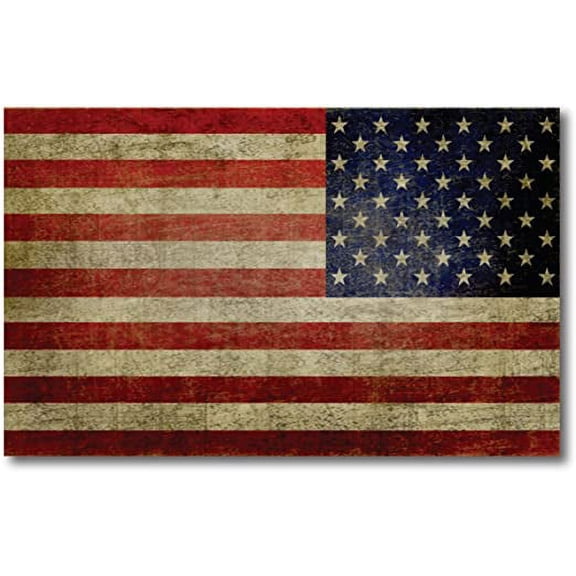 Reverse Weathered American Flag Car Decal - 3" x 5"