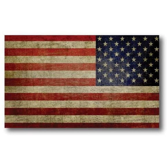 Reverse Weathered American Flag Car Decal - 3" x 5"