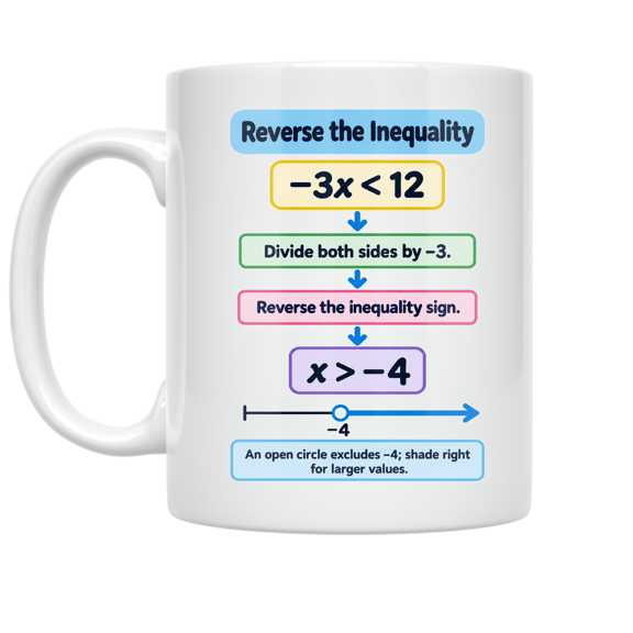 Reverse the Inequality Algebra Design - Math Enthusiast - 11 oz Ceramic Coffee Mug
