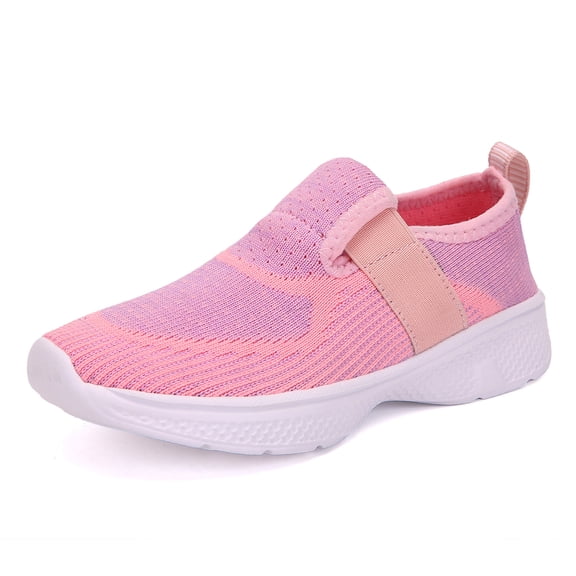 ReverseClock Kids Sneaker Lightweight Slip on Pink Running Shoes Size 12 for Little Kid