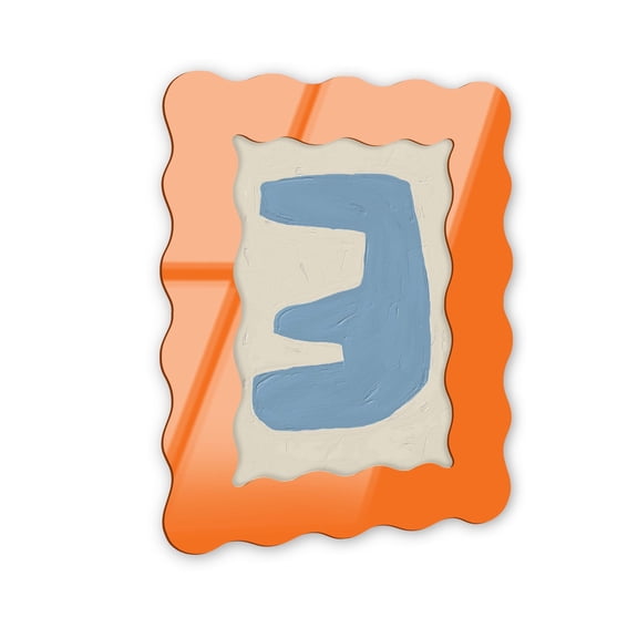 Reversed Emma Eclectic Wall Art – Orange Wavy Acrylic Wall Frame, 27.5x39.5 – Sculptural Dimensional Wall Art – Modern Decor by NOTORIART