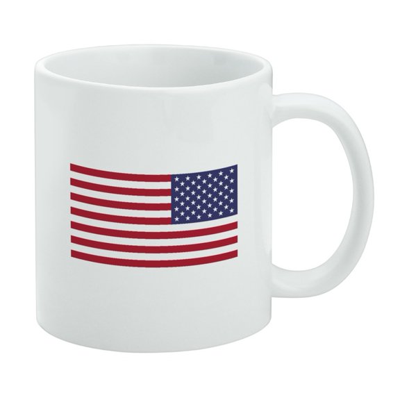 Reversed USA American Flag Red White Blue Military White Mug