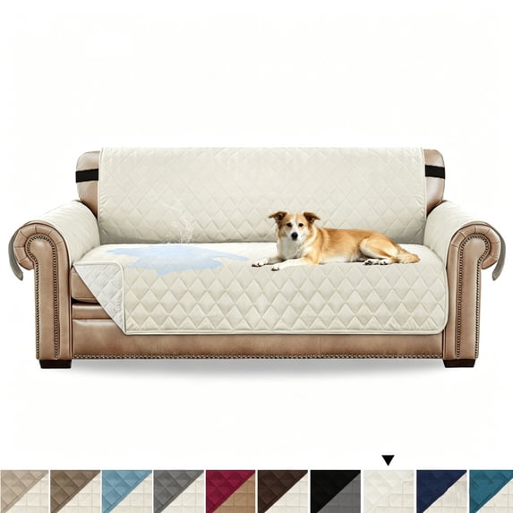 Reversible 100% Waterproof Sofa Cover Non Slip Couch Cover Machine Washable Slipcover Leakproof Furniture Protector for Dogs Kids Pets