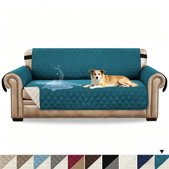 Reversible 100% Waterproof Sofa Cover Non Slip Couch Cover Machine Washable Slipcover Leakproof Furniture Protector for Dogs Kids Pets