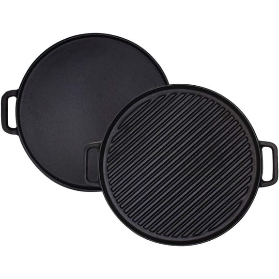 Reversible 12-Inch Double Handled Cast Iron Stovetop Grill/Griddle