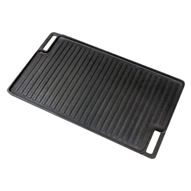 Reversible 18 in. Cast Iron Grill Pan in Black with HeatResistant Oven