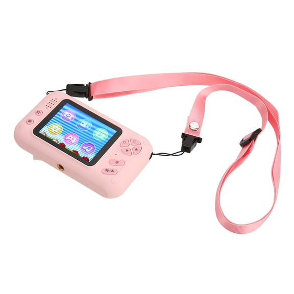 Reversible 180 Degree Selfie Camera for Kids 2.4 Inch IPS screen Pink Mini Digital Video Recorder Camera with Stand MP3 Game