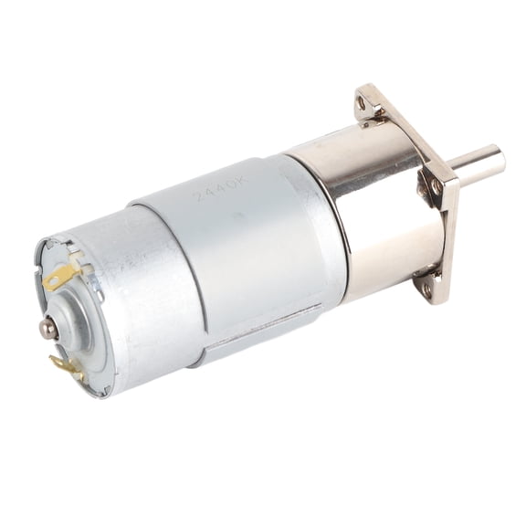 Reversible 24V DC Gear Motor with Heavy Duty Mounting Bracket 150 RPM Low Speed Micro Reduction Engine - 10 x 8 x 20 mm Shaft / 0.3 x 0.8 in