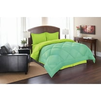 Reversible 2pc Comforter Set Twin Aqua/Lime