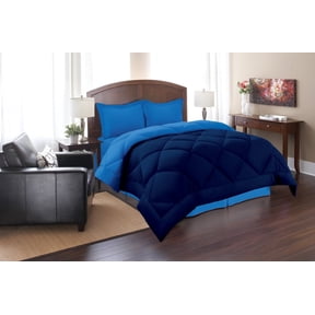 Reversible 2pc Comforter Set Twin Navy/Aqua
