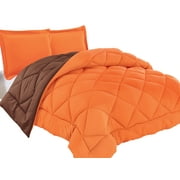 Reversible 3pc Comforter Set- Available In A Few Sizes And Colors , King/Cal King, Orange/Chocolate