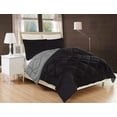 thumbnail image 1 of Reversible 3pc Comforter Set Available In A Few Sizes And Colors Twin Black/Gray, 1 of 4
