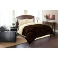 thumbnail image 1 of Reversible 3pc Comforter Set Full/Queen Brown/Cream, 1 of 4
