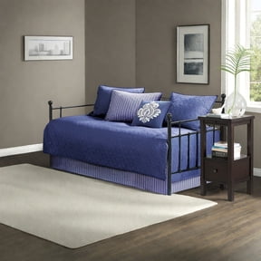 Reversible 6Piece Bedding Set Cotton Comfort Navy Style for Twin Daybeds