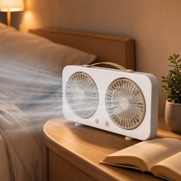 Reversible Airflow Window Fan, Dual Head Box Ventilation Fan with **Fresh Air** & Exhaust Modes, Quiet Air Circulator Portable Dual Window Fan for Bedroom Kitchen Bathroom Home Indoor Use 14.29 in