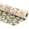 thumbnail image 1 of Reversible Baby Shower Wrapping Paper Roll Baby Gift Wrap with Green Brown Bear Balloons and Baby Words Pattern for Girls Boys Wedding Neutral Baby Shower Birthday Party - Total 28.5sq.ft, 1 of 17