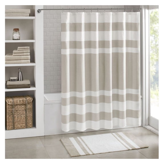 Reversible Bath Rug - Cotton Stripes Bath Mat - Highly Absorbent Plush Rug - 20x30 Inch - Bathroom Decor - Machine Washable