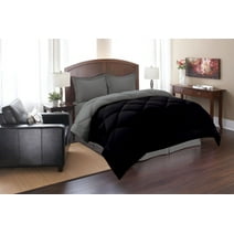 Reversible Bedding Comforter Twin, Black/Gray