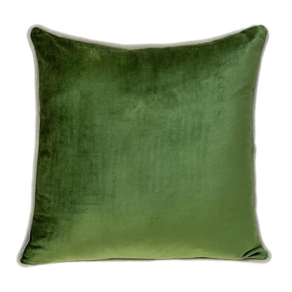 Reversible Blue & Green Square Velvet Throw Pillow, Multi Color