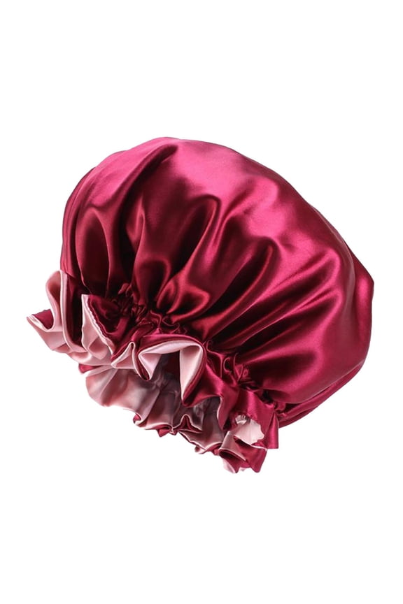 Reversible Bonnet Night Sleep Cover Night Sleep Hat Soft Red