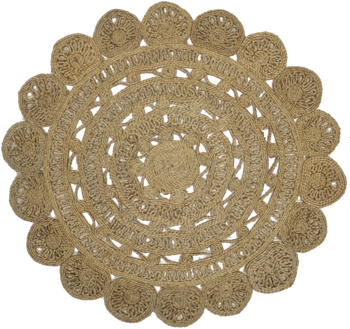 Reversible Braided Style 4X4 Jute Modern Round Rug