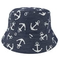 thumbnail image 1 of Reversible Bucket Hat For Men Women Summer Travel Beach Outdoor Fishing Hat 100% Cotton - J615-Navy, 1 of 4