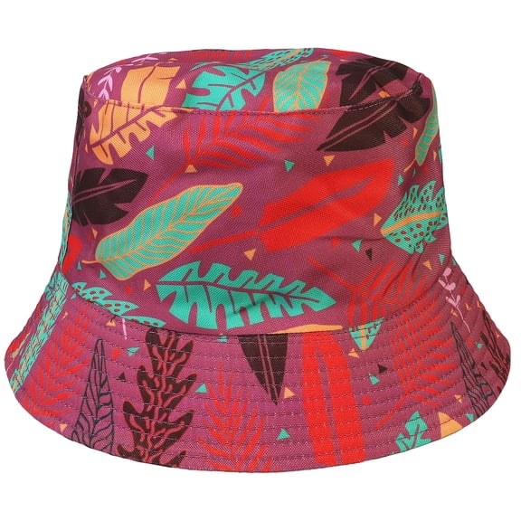 Reversible Bucket Hat For Men Women Summer Travel Beach Outdoor Fishing Hat 100% Cotton - J895-Dark Pink