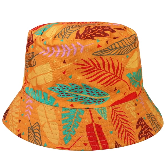 Reversible Bucket Hat For Men Women Summer Travel Beach Outdoor Fishing Hat 100% Cotton - J895-Mustard